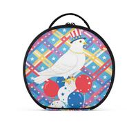 aidingzhi Independence Day Pigeon White Travel Bag con scomparti e maniglia cerniera trucco borse per le donne con divisori regolabili 27,9 cm