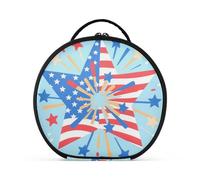 aidingzhi Independence Day Star Red Blue White Beauty Bag verticale autoportante portatile di grande capacità borsa cosmetica da viaggio con divisori regolabili 11 IN