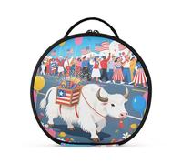aidingzhi Independence Day White Yak Cosmetici Borse Verticali Free-Standing Portable Case Cosmetic Makeup Bag con divisori regolabili 11 IN
