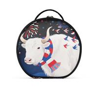 aidingzhi Independence Day White Yak Makeup Bags con scomparti e maniglia impermeabile borsa cosmetica per le donne con divisori regolabili 11 IN