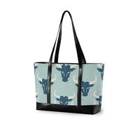 aidingzhi Jon Klassen Style Bull Baby Blue borsa semplice per le donne viaggio con cerniera tote bag per college con