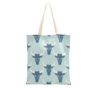 aidingzhi Jon Klassen Style Bull Baby Blue Canvas Tote Bag Grande Capacità Panno Tote Bag con manici per lavoro, progetti fai da te, shopping, 40,6 x 38,1 cm essenziale per la scuola