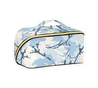 aidingzhi Jon Klassen Style Camouflage Design Sky Blue Cosmetic Bag con divisori grandi borse cosmetiche per le donne verticali autoportanti