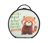 aidingzhi Just A Girl Who Loves - Beauty case verticale autoportante con panda rosso, grande, da donna, con divisori regolabili, 27,9 cm