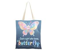 aidingzhi Just A Girl Who Loves - Borsa tote in tela riutilizzabile con tasche per lavoro, progetti fai da te, shopping, 40,6 x 38,1 cm, essenziale per la scuola