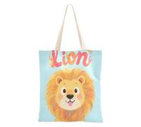 aidingzhi Just A Girl Who Loves Lion - Borsa in tela riutilizzabile con manici, per lavoro, progetti fai da te, shopping, 40,6 x 38,1 cm, essenziale per la scuola