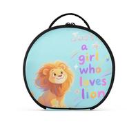 aidingzhi Just A Girl Who Loves Lion Trousse per cosmetici con scomparti e manico, borsa per cosmetici da viaggio da donna, con divisori regolabili, 27,9 cm