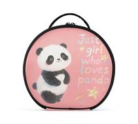 aidingzhi Just A Girl Who Loves Panda Borsa da viaggio con scomparti e manico, grande borsa per il trucco da donna con divisori regolabili 27,9 cm