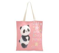 aidingzhi Just A Girl Who Loves Panda Tote Bags Canvas riutilizzabile Women Tote Bag per palestra, lavoro, shopping, 40,6 x 38,1 cm, essenziale per la scuola
