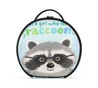 aidingzhi Just A Girl Who Loves Raccoon, borsa da viaggio verticale autoportante con cerniera, borsa cosmetica da viaggio con divisori regolabili, 27,9 cm