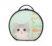aidingzhi Just A Girl Who Loves - Trousse per trucchi da viaggio, portatile, con divisori regolabili, 28 cm