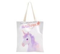 aidingzhi Just A Girl Who Loves unicorns, borsa tote in tela robusta con tasche per palestra, lavoro, shopping, 40,6 x 38,1 cm, essenziale per la scuola