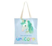 aidingzhi Just A Girl Who Loves unicorns Tote Bag Canvas robusta Canvas Shopping Bags per generi alimentari e mercato degli agricoltori 40,6 x 38,1 cm scuola essenziale