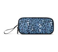 aidingzhi Leopard Trendy Navy Blu_3 Nylon Grande Astuccio per Matite per Ragazzi Astuccio di Grande Capacità di Cancelleria con Cerniera per Ragazzi della Scuola Preppy Ragazzi, Leopardo Trendy Blu