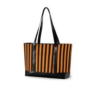 aidingzhi Linee nere arancioni di Halloween borsa di totalizzatore del computer portatile a 14 pollici di classe con la chiusura lampo borse della valigetta per il volo con