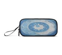 aidingzhi Mandala Luna e Star Forme Bianco Azzurro Nylon Matita Borse Per Bambini Alta Capacità Scuola Matita Astuccio Cancelleria Borsa per la Scuola Bambini