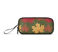 aidingzhi Maple Leaves Retro Nylon Big Pencil Bags High Capacity Pencil Case per High School Stationery Bag per gli uomini delle scuole superiori