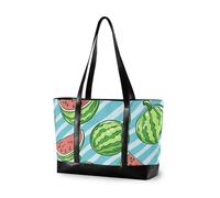 aidingzhi Multi Green Anguria Light - Blue Stripes Cartoon Style moderno donne laptop tote bag con cerniera tote bag per lavoro per yoga con pannolino