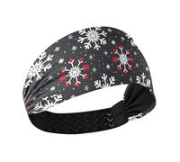aidingzhi Natale Childish fiocco di neve esagonale modello bianco rosso nero antiscivolo fasce morbide per le donne elastici sudato bande per tennis palestra allenamenti yoga