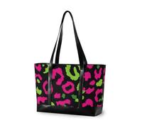 aidingzhi Neon verde rosa leopardo modello essenziale ufficio borse per le donne con cerniera borsa da viaggio per laptop per le donne lavorano con