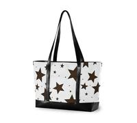 aidingzhi Nero e Bianco Illustrazione Design Stelle Marrone moda 14 pollici borsa del computer portatile con borse di lavoro della chiusura lampo per la scuola con il pranzo