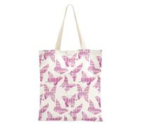 aidingzhi Oliver Jeffers Style Butterfly Rosy Beige Magenta Tote Bag Canvas Grande Capacità Borsa della spesa Borsa della spesa e del mercato degli agricoltori 40,6 x 38,1 cm essenziale per la scuola