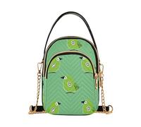 aidingzhi Oliver Jeffers Style Kiwi Jade Bird Design Green trendy donna borsa a tracolla con multi tasche borse essenziali per le donne