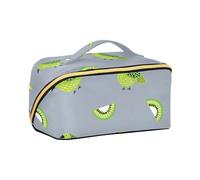 aidingzhi Oliver Jeffers Style Kiwi Jade Bird design verde grigio borsa cosmetica con divisori cerniera borsa da toilette per donne verticale autoportante