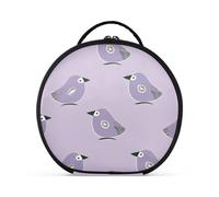 aidingzhi Oliver Jeffers Style Kiwi Jade Bird Design Viola Lilla Trousse Cosmetici con Scomparti & Maniglia Elegante Astuccio Cosmetico Trousse Trucco con Divisori Regolabili 28 Pollici