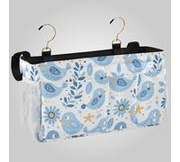 aidingzhi Organizer natalizio da comodino con due borse a rete da appendere accanto all'organizer per letti a castello e ospedali, sponde del letto, dormitori, pulcini blu