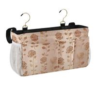 aidingzhi Organizer natalizio da comodino con due borse a rete per sedia a dondolo per sponde del letto, stile gotico spaziale, oro rosa sfumato