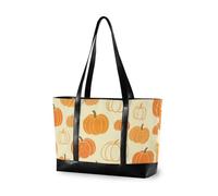 aidingzhi Paillettes finte zucca giallo autunno borsa portatile per le donne con cerniera con cerniera grandi borse da lavoro per le donne per il volo con