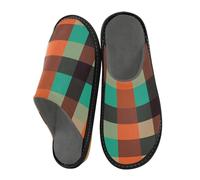 aidingzhi Pantofola Per Le Donne Pantofole Per Le Donne Indoor Memory Foam Fuzzy Pantofole Casa Morbida Per Casa Accogliente, Buffalo Plaid Verde, 39.5/40 EU
