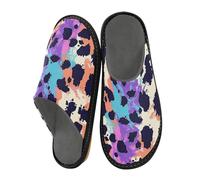 aidingzhi Pantofole da donna da interno pantofole da casa in memory foam da donna letto per la casa per le donne, Stampa ghepardo viola vivido, 10.5-11