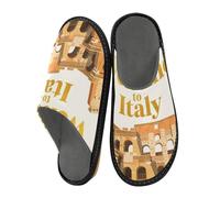 aidingzhi Pantofole da donna in memory foam, morbide pantofole da casa per interni, Benvenuti in Italia Paesaggio Cultura, 10.5-11