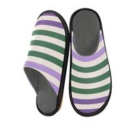 aidingzhi Pantofole da donna pantofole per interni s pantofole in memory foam scarpe da casa per pantofole comode per le donne, Striscia viola e verde, 37/37.5 EU
