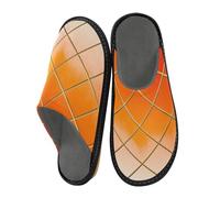 aidingzhi Pantofole morbide da donna per interni in memory foam scarpe da casa pantofole da donna accoglienti, Cubo arancione sfumato griglia oro, 38/38.5 EU