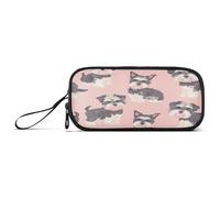 aidingzhi Peach Color Cute Dogs Nylon Big Pencil Bags Grande Capacità Grande Astuccio Astuccio Cancelleria Organizzatore per Scuola Donna