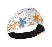 aidingzhi Piccolo scarabocchio fiori raffreddamento cravatta fascia per le donne sudore elastico per atletica sport pallavolo calcio ciclismo