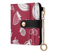 aidingzhi Portafoglio da donna alla moda in pelle PU a due volte comodo portafoglio in pelle PU con slot per carte di credito per donna ragazza frutta