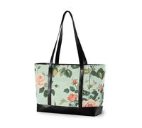 aidingzhi Primavera Verde Pastello Fiori di Pesca borsa professionale del computer portatile per le donne con cerniera borsa da viaggio del computer portatile per la palestra con