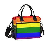 aidingzhi Rainbow Pride Flag Gay Lgbt Pride Day Month Parade Lgbtq Community Adult Lunch Box Grande Borsa per il pranzo Heavy Duty con tracolla Uomo Ufficio M