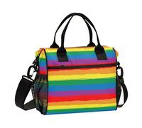aidingzhi Rainbow Pride Flag Lgbt Pride Day Month Parade Lgbtq Community Lunch Bag con portabottiglie Lunch Box Borse con tracolla Cucina per adolescenti M