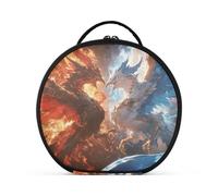 aidingzhi Red and Blue Ice and Fire Phoenix - Borsa per cosmetici con scomparti e manico, impermeabile, da viaggio, con divisori regolabili, 28 cm