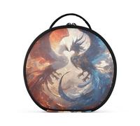 aidingzhi Red and Blue Ice and Fire Phoenix Makeup Bag Verticale Free-Standing Zipper Travel Cosmetic Bag per le donne con divisori regolabili 27,9 cm