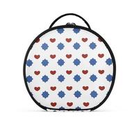 aidingzhi Red and Blue Love 4th Of July Independence Day Makeup Bag Accessori da viaggio Grande borsa per il trucco con manico con divisori regolabili 27,9 cm
