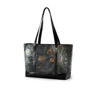 aidingzhi Retro Evil Pumpkin Halloween Path Essentials laptop tote bag con cerniera infermiera borse da lavoro per insegnante con pranzo