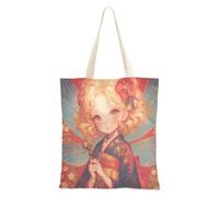 aidingzhi Retro Libellula Anime Rosso Tote Bag Tela Grande Capacità Donne Tote Bag Natale Pensione Shopping Spiaggia Lavoro 40,6 x 38,1 cm scuola essenziale