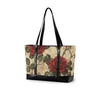 aidingzhi Retro Red Rose trendy borsa per computer portatile 14 pollici con borse di totalizzatore del computer della chiusura lampo per le donne per il viaggio con la compressa