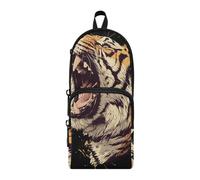 aidingzhi Roaring Tigers Nylon 3 Scomparti Matita Borse Per Teen Grande Capacità Matita Caso Per Teen Cancelleria Borsa per forniture scolastiche